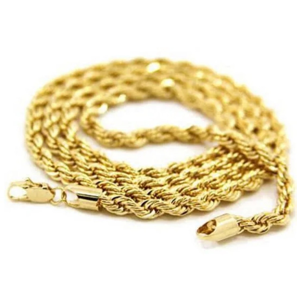Vintage 14k Plated Copper 30” Rope Necklace